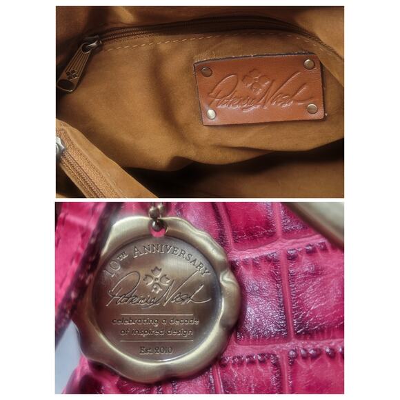 Patricia Nash 10th Anniversary Novella Kiss Clasp Pink Croc Crossbody Handbag - Picture 7 of 16